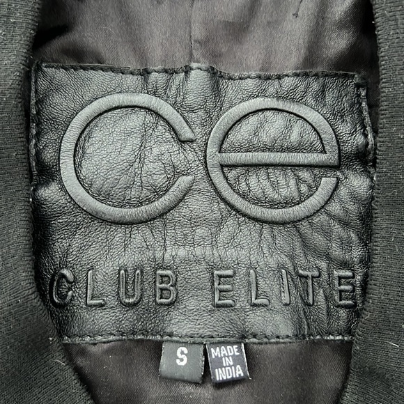 Black Leather Bomber Jacket - Picture 3 of 3